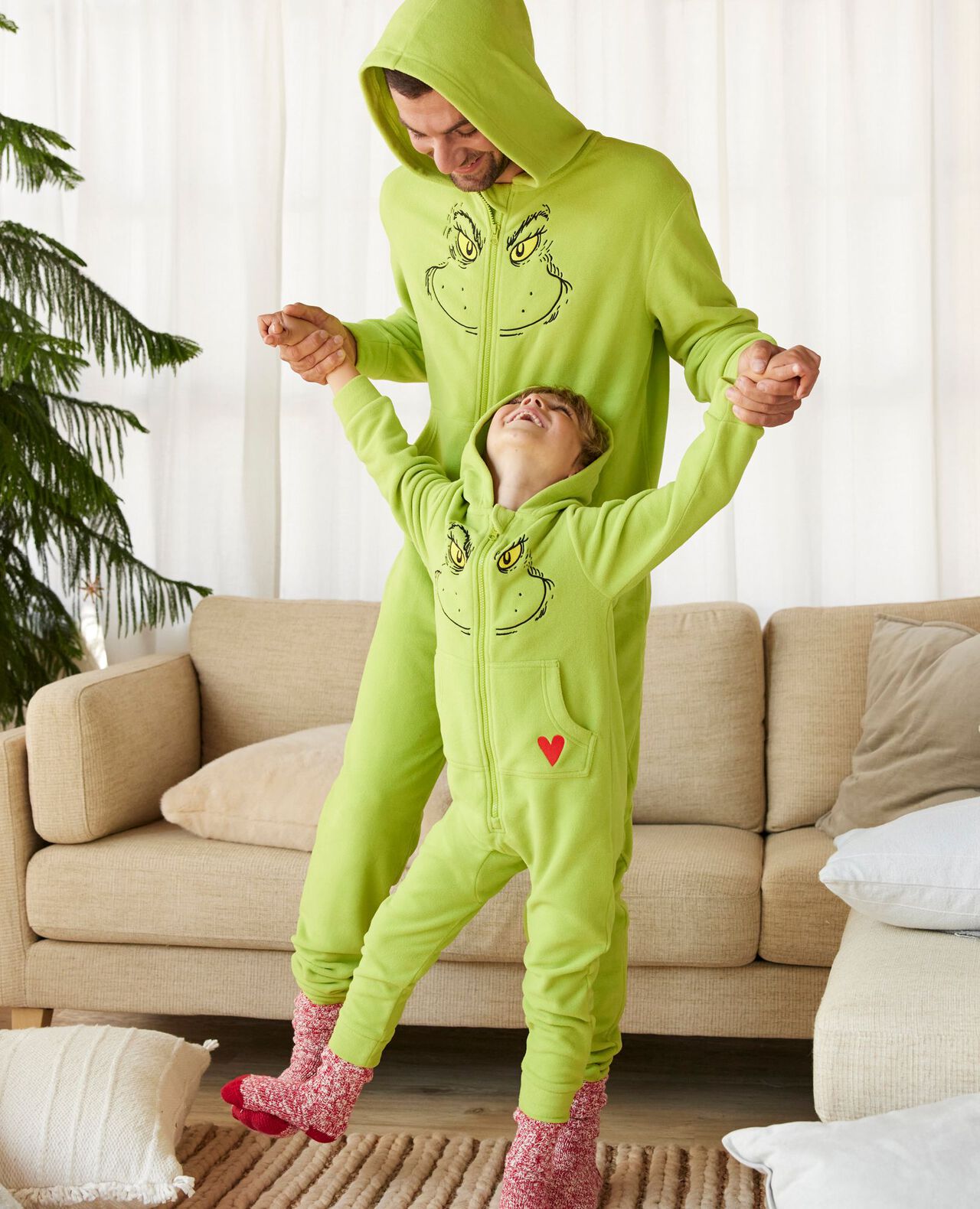 Kids Dr. Seuss Grinch Costume Fleece Jumpsuit - Image 5