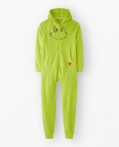 Adult Dr. Seuss Grinch Costume Fleece Jumpsuit
