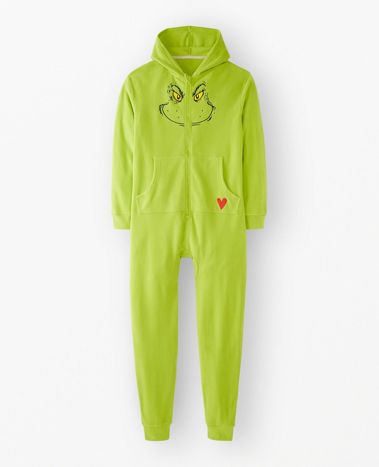 Adult Dr. Seuss Grinch Costume Fleece Jumpsuit
