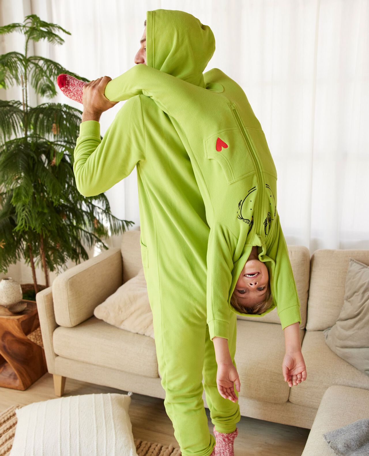 Adult Dr. Seuss Grinch Costume Fleece Jumpsuit - Image 6