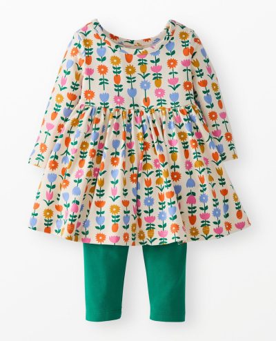 Baby Long Sleeve Skater Dress & Leggings Set