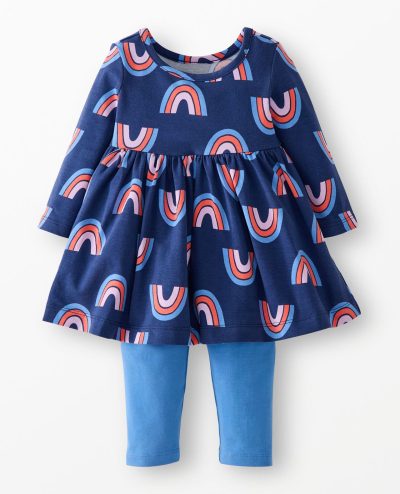 Baby Long Sleeve Skater Dress & Leggings Set