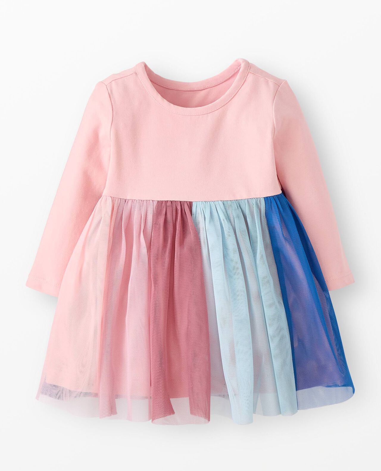 Baby Long Sleeve Rainbow Tulle Dress - Image 2