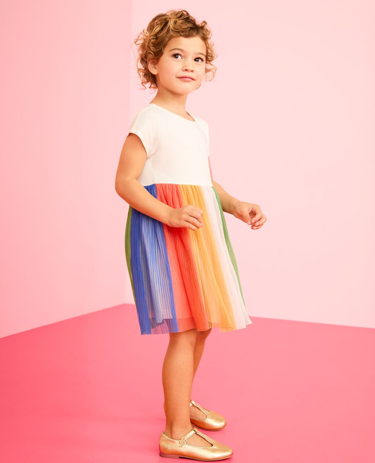 Dolman Sleeve Tulle Rainbow Dress - Image 4