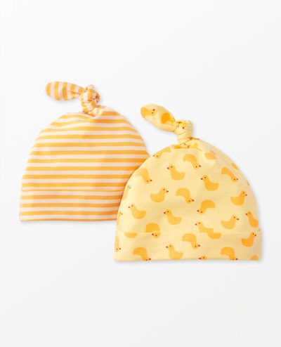 2-Piece Baby Layette Top Knot Beanie in HannaSoft™