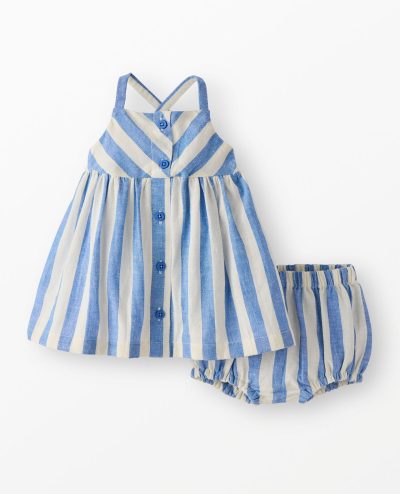 Baby Sleeveless Linen Dress & Bloomers Set