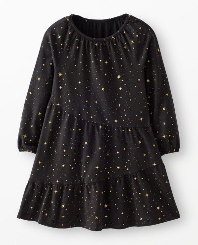 Long Sleeve Sparkle Tiered Dress
