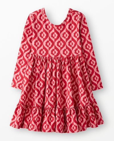 Long Sleeve Ruffle Skater Dress with Pockets