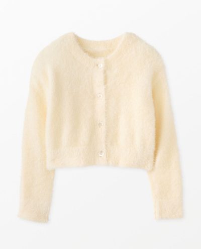 Cropped Feather Cardigan
