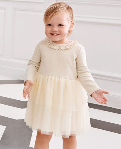 Baby Long Sleeve Tulle Sparkle Dress