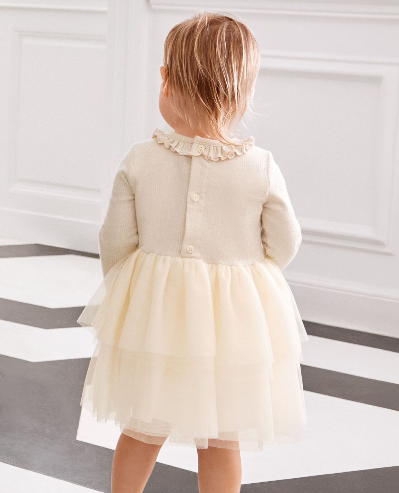 Baby Long Sleeve Tulle Sparkle Dress - Image 4