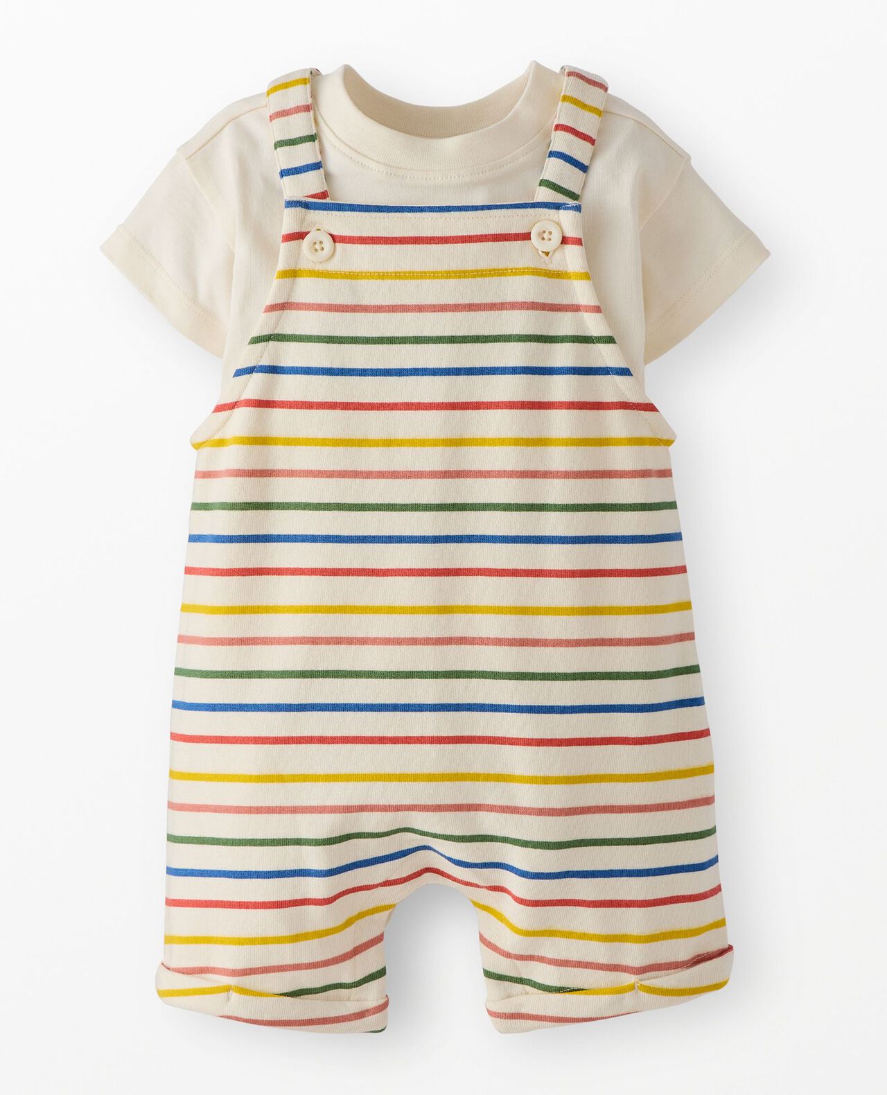 Baby T-Shirt & French Terry Shortalls Set - Image 2