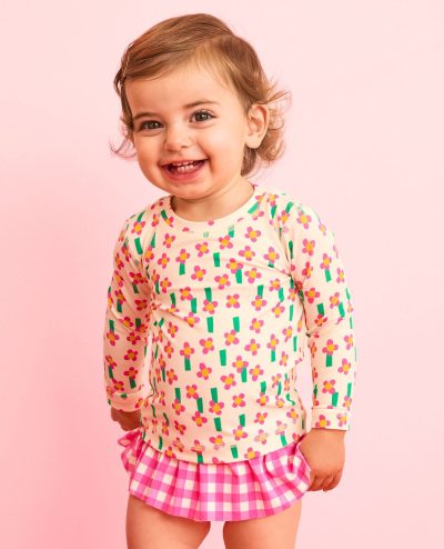 Baby Rashguard & Skirted Bikini Bottom Set