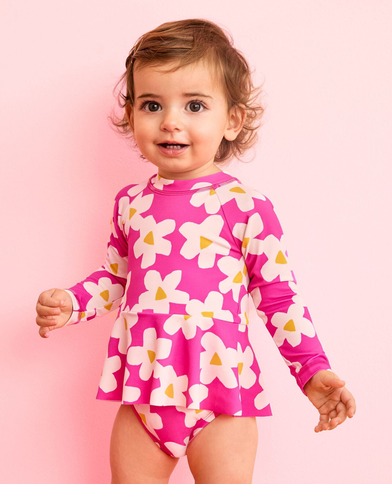 Baby One-Piece Skirted Rashguard Swimsuit