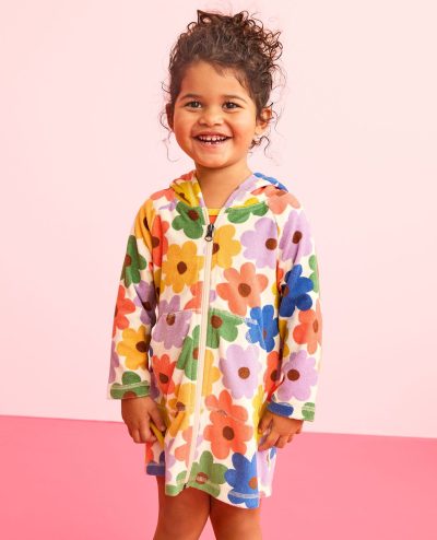 Long Sleeve Loop Terry Hoodie Cover Up