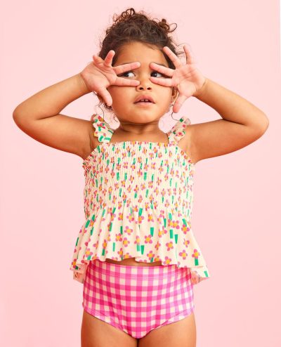 Two-Piece Smocked Mixie Swimsuit