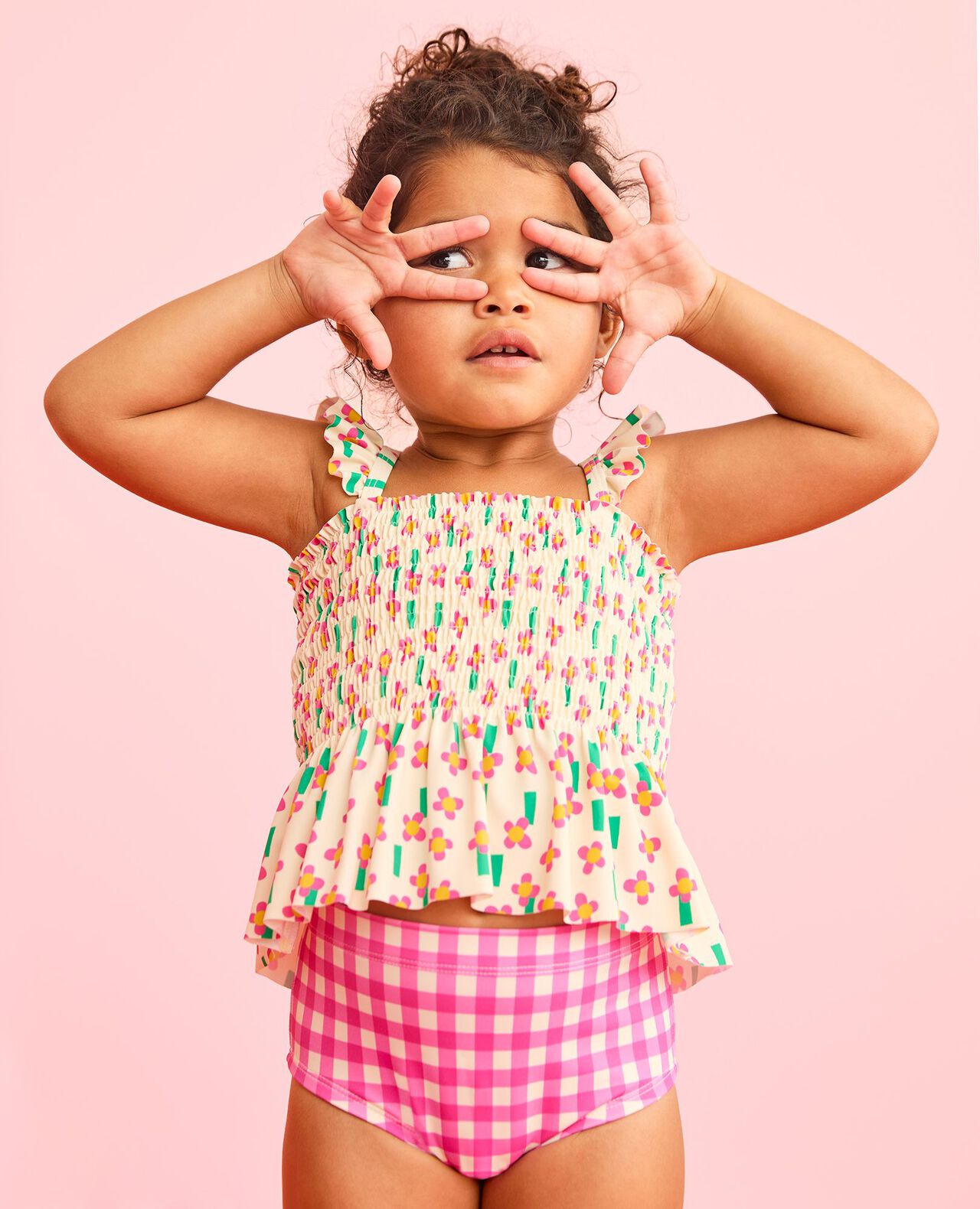 Two-Piece Smocked Mixie Swimsuit