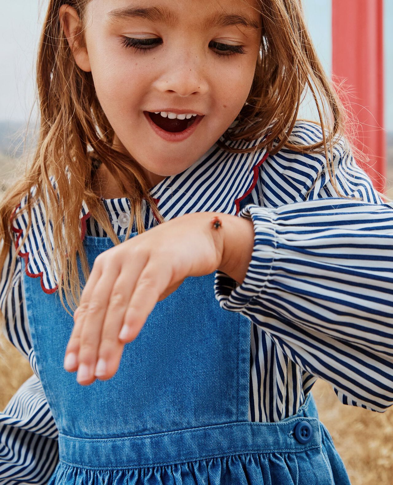 Denim Pinafore Dress with Pockets - Image 4