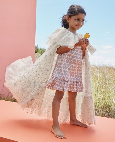 Shimmer Tulle Ruffle Cape