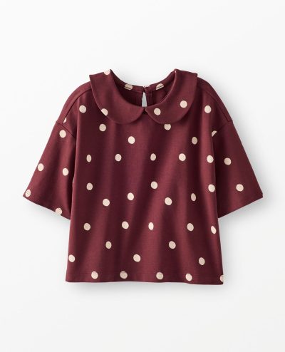 Elbow-Sleeve Collared T-Shirt