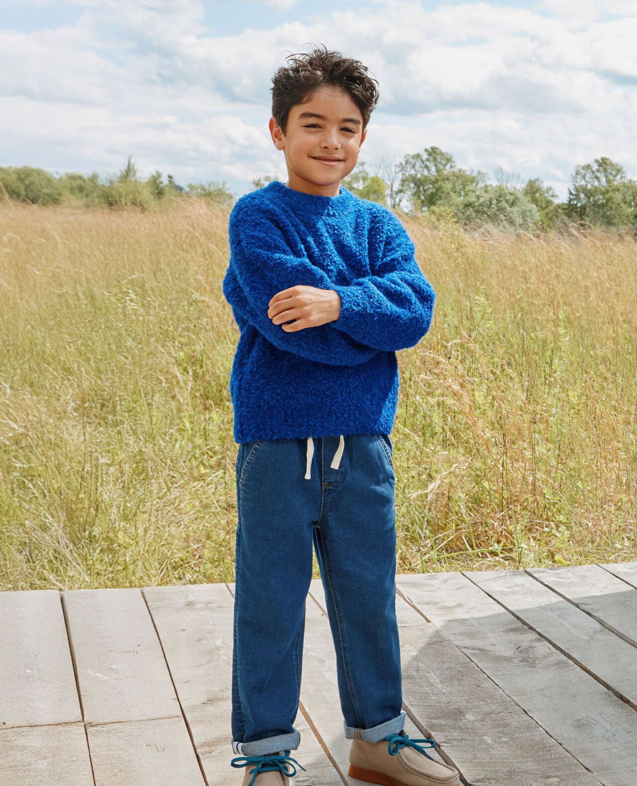Mock Neck Bouclé Sweater - Image 2