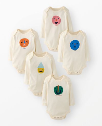 5-Pack Baby Long Sleeve Graphic Bodysuits