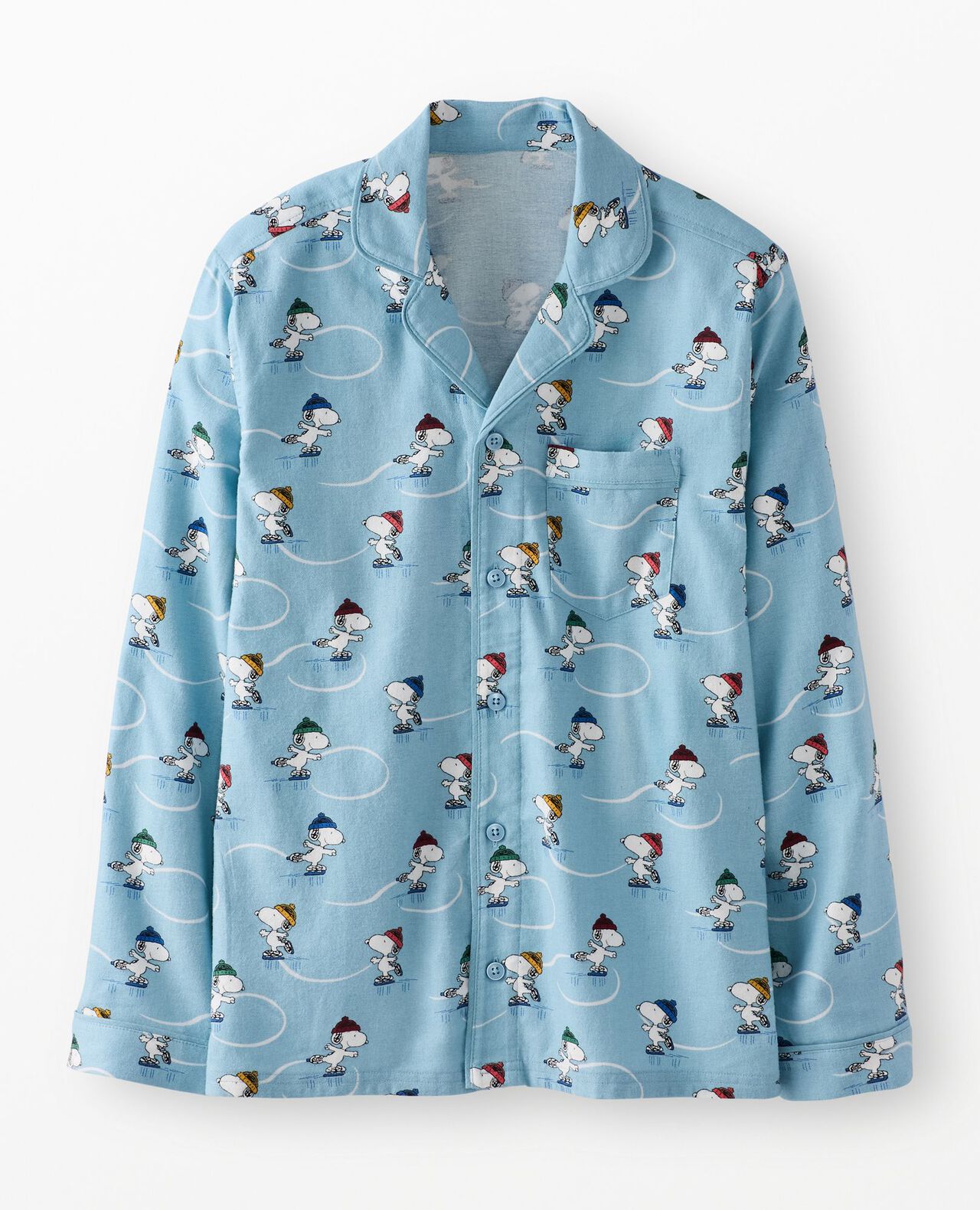 Adult Peanuts Holiday Flannel Pajama Top