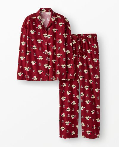 Women's Disney Mickey Mouse Holiday Flannel Pajama Set