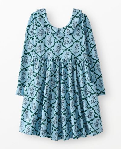 Disney Princess Holiday Long Sleeve Collared Skater Dress with Pockets