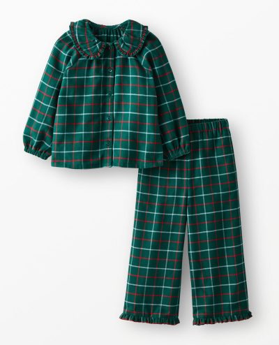 Holiday Flannel Ruffle Pajama Set