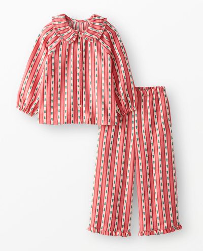 Holiday Flannel Ruffle Pajama Set