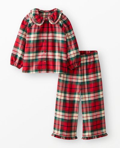 Holiday Flannel Ruffle Pajama Set