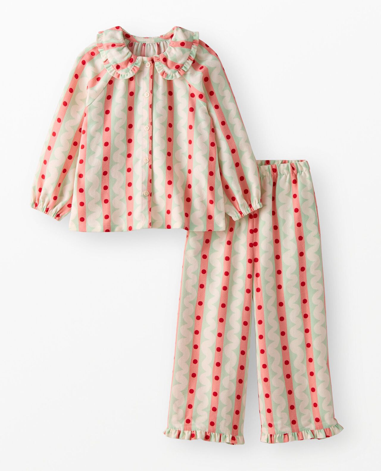Holiday Flannel Ruffle Pajama Set
