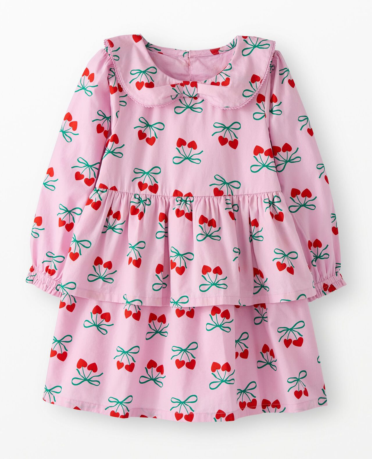 Long Sleeve Poplin Bow Collar Dress - Image 2