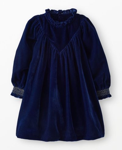 Balloon Sleeve Velvet Dress with Pockets