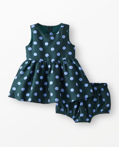 Baby Sleeveless Polka Dot Dress & Bloomers Set