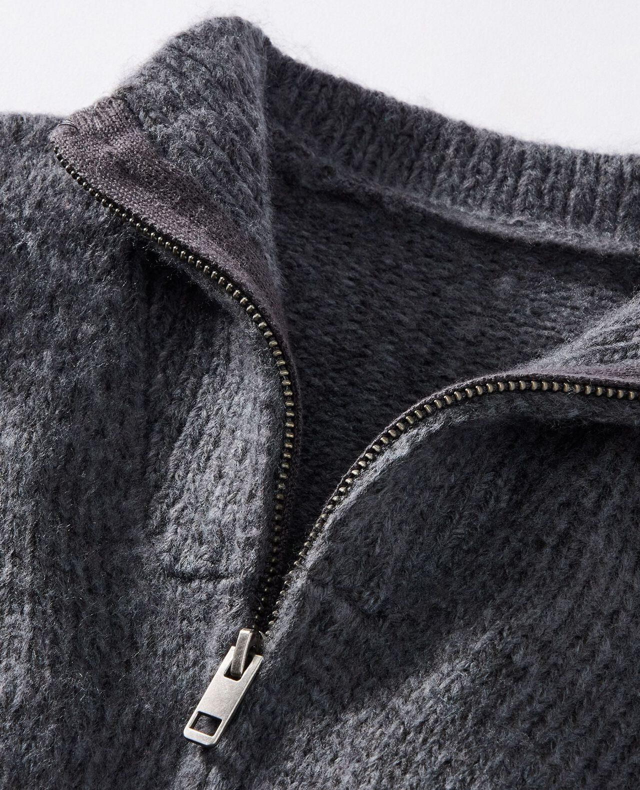 Heathered Zip Up Sweater - Image 2