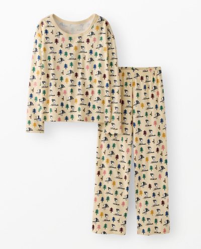 Women's Peanuts Holiday Wide Leg Pajama Set