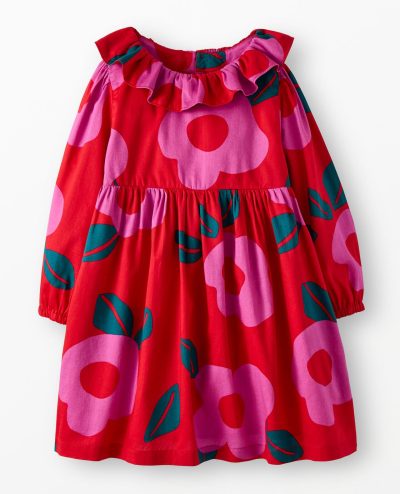Long Sleeve Twill Collared Dress with Pockets