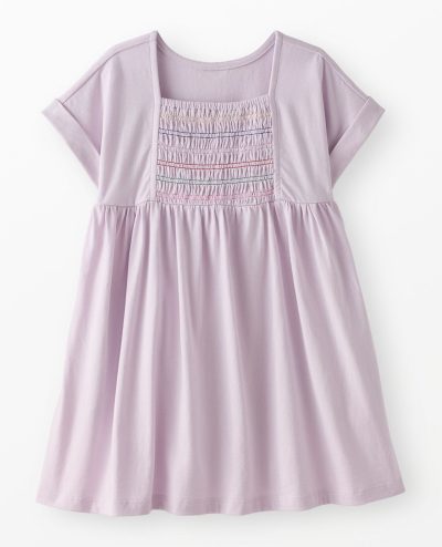Dolman Sleeve Smocked Dress with Pockets