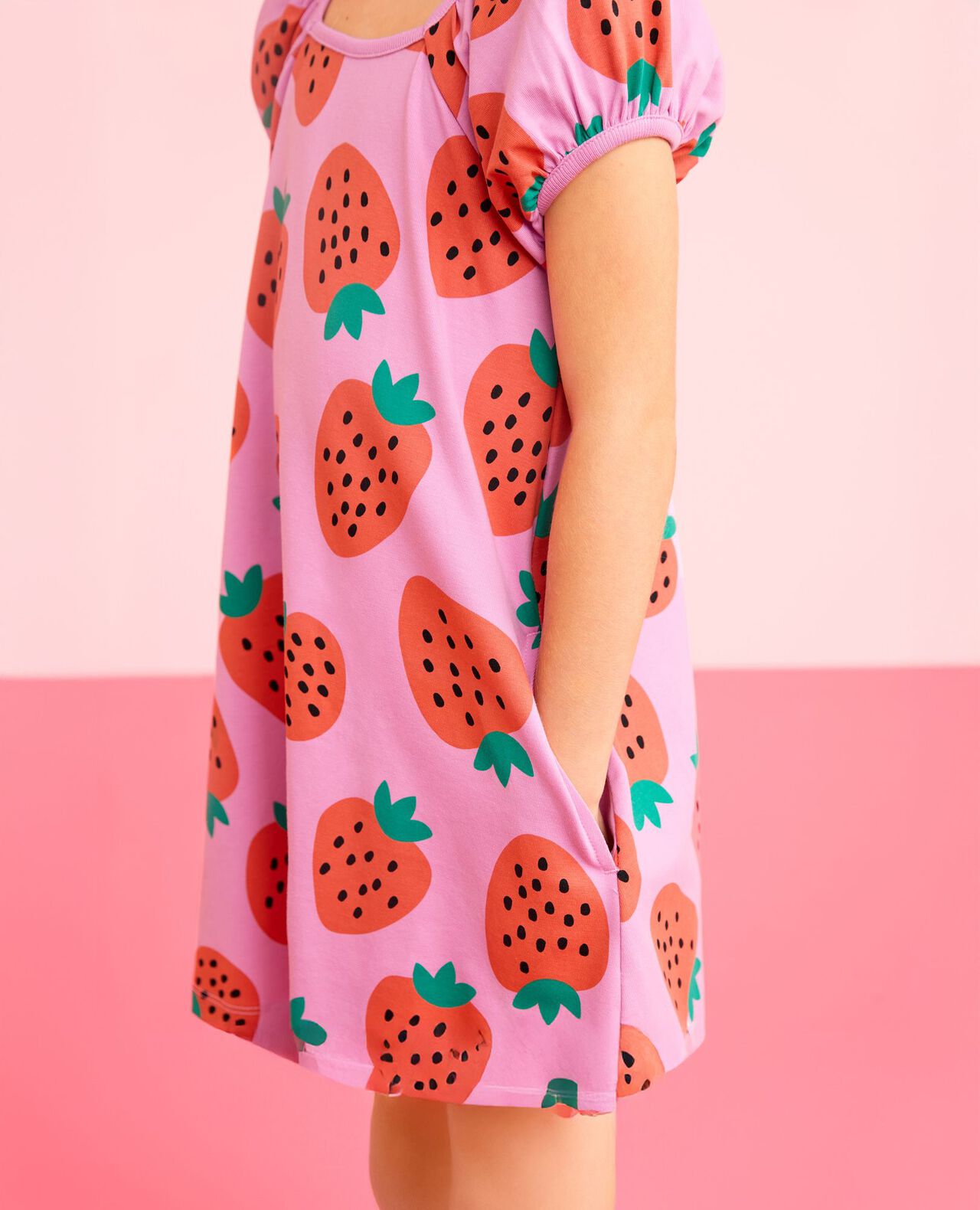 Puff Sleeve Dress with Pockets - Image 3