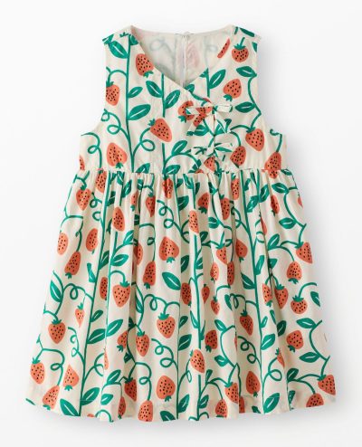 Sleeveless Strawberry Wrap Dress with Pockets