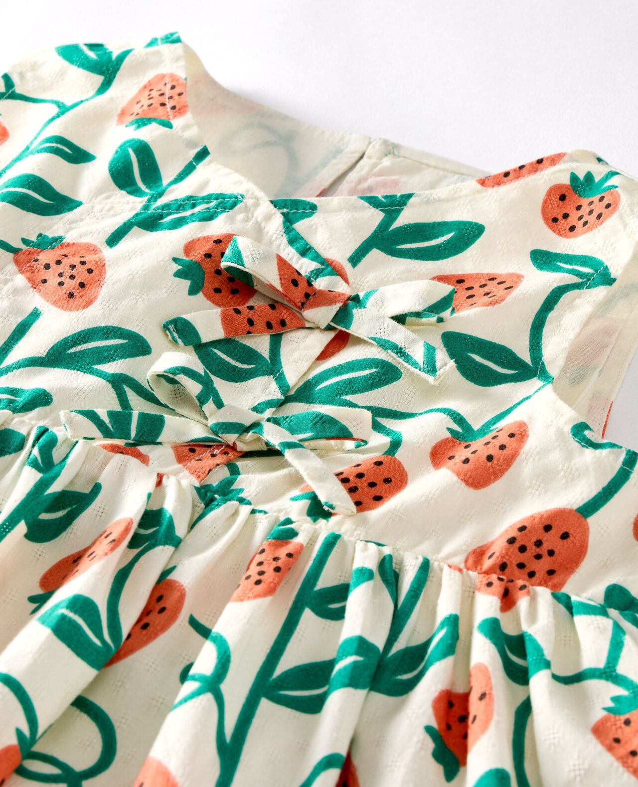 Sleeveless Strawberry Wrap Dress with Pockets - Image 2