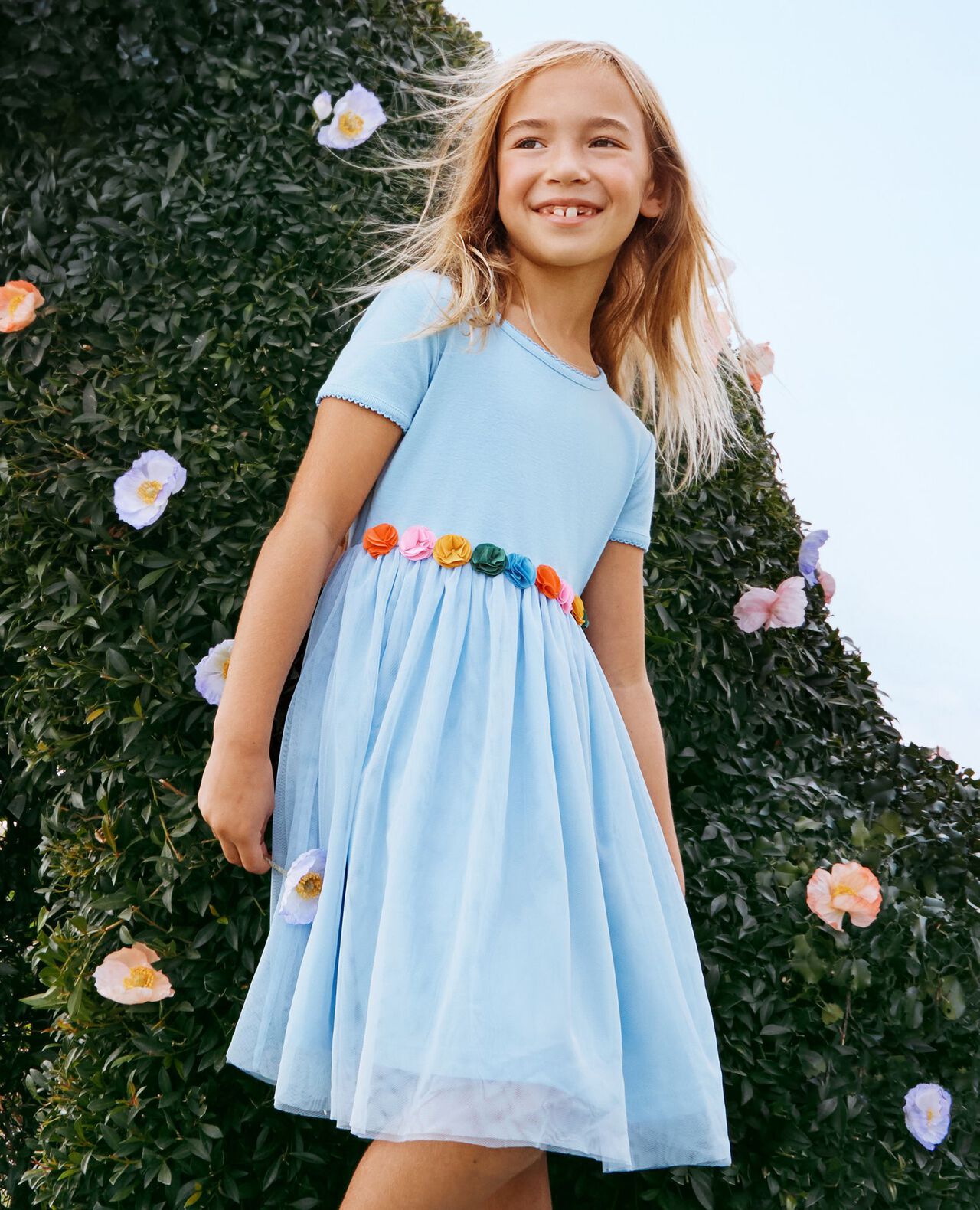 Tulle Flower Waist Dress
