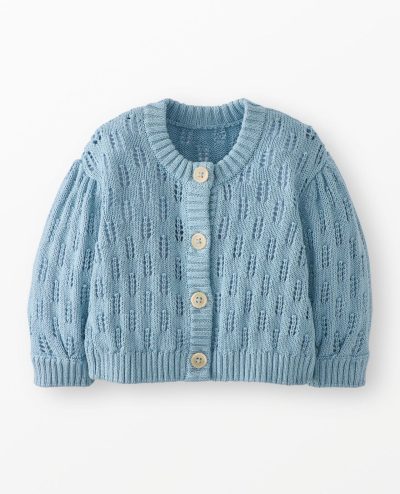 Baby Balloon Sleeve Pointelle Cardigan