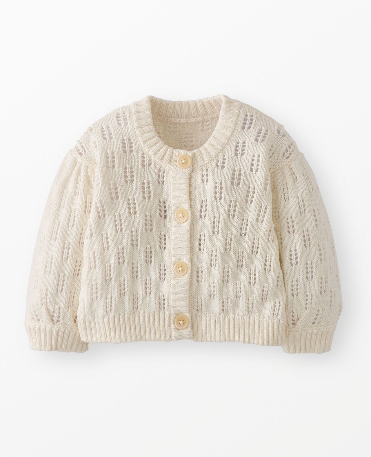 Baby Balloon Sleeve Pointelle Cardigan - Image 2
