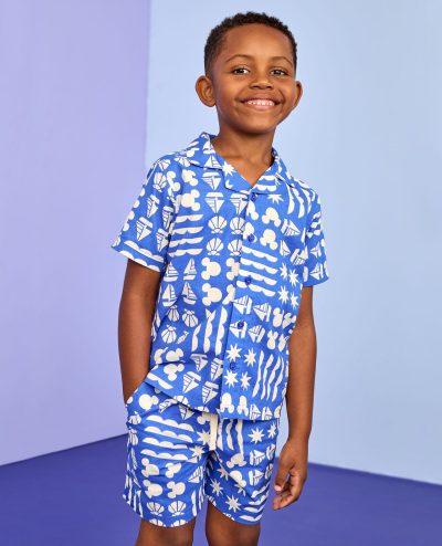 Disney Mickey Mouse Poplin Button Up Shirt & Shorts Set