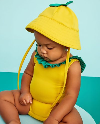 Baby One-Piece Fruit Swimsuit & Swim Hat Set