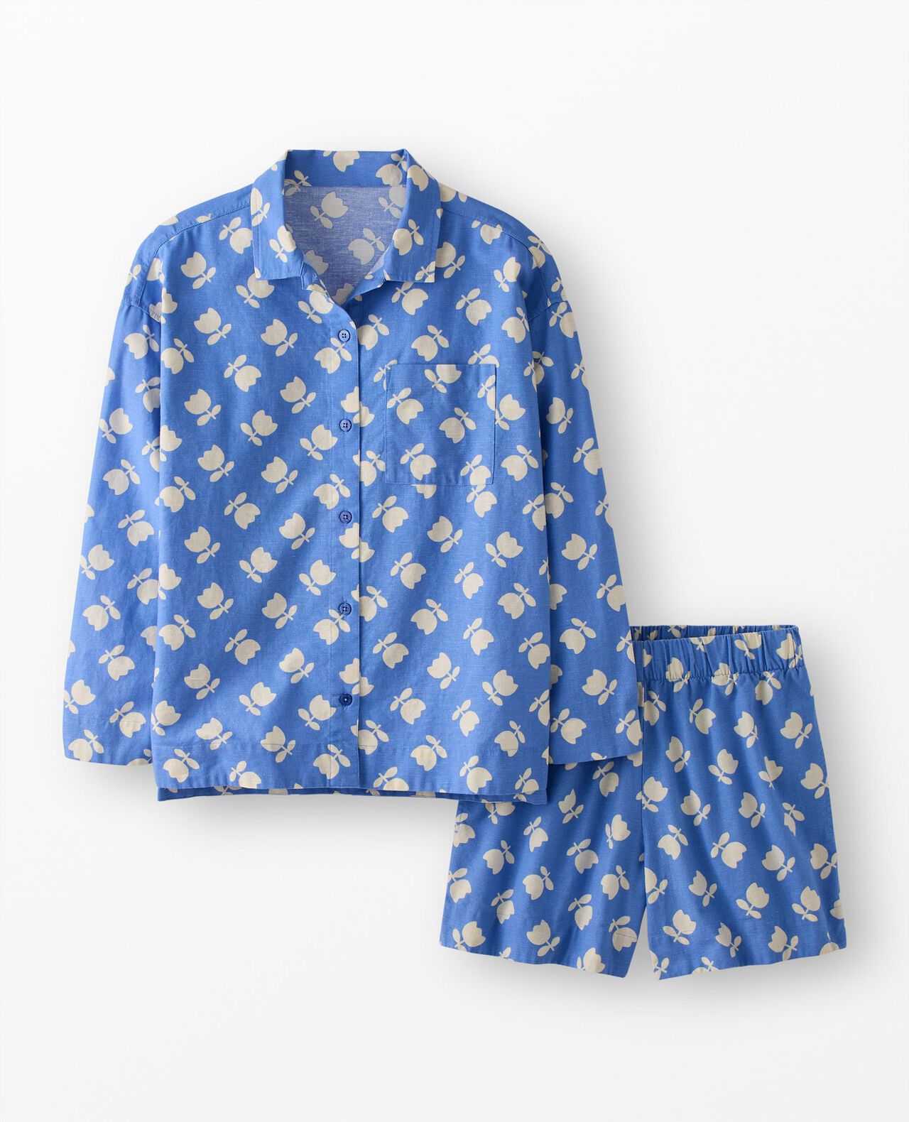 Women's Long Sleeve Linen Pajama Set