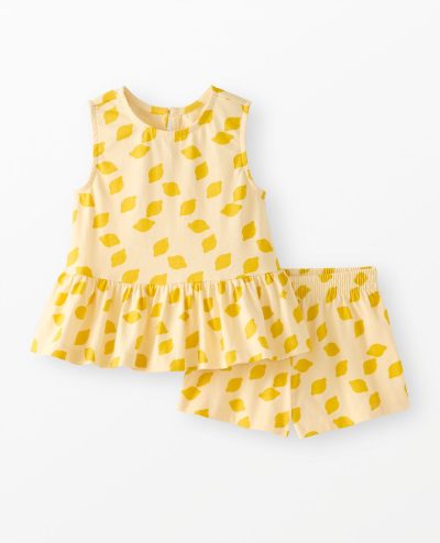 Sleeveless Peplum Top & Shorts Set